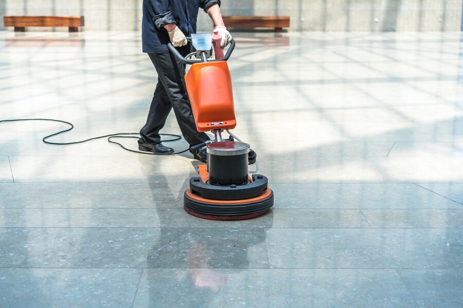 Commercial floor stripping by Millennial Clean